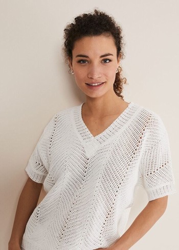 Phase Eight Avas Crochet Knitwear White Canada | EWUMPF-804